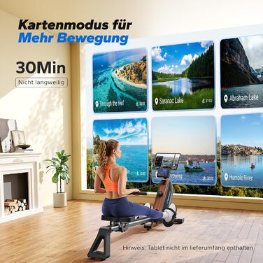 Складаний домашній гребний тренажер MERACH, магнітний, тихий гребний тренажер з ексклюзивним додатком, покращеними та подовженими напрямними рейками для більшої свободи рухів, ручне регулювання R15B2 (класичний)