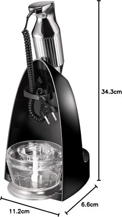 Ручний блендер, ручний блендер, професійний, аксесуари, до 17 000 об/хв, 200 Вт, ергономічний дизайн ручки, подвійний перемикач, центрування, що застібається, двигун змінного струму, спіральний кабель, 200 Chrome 90580