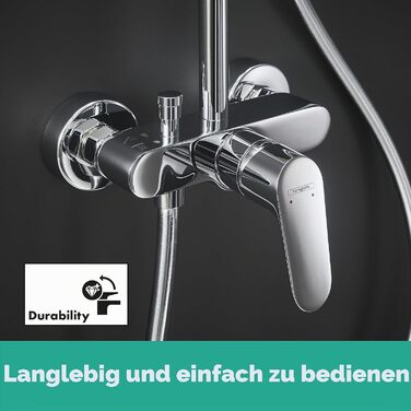 Душова система hansgrohe Crometta S з одноважільним змішувачем, тропічним душем (240 мм), ручною лійкою (2 режими), шлангом та штангою, хром, 27269000