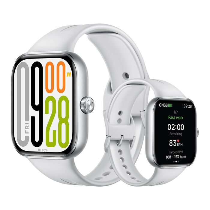 Розумний годинник XIAOMI Redmi Watch 5, відстеження спорту та фітнесу, 2.07-дюймовий AMOLED-дисплей, 24 дні роботи від батареї, понад 150 спортивних режимів, моніторинг серцевого ритму, відстеження сну, водонепроникність 5 атм, GPS, Android та iOS, срібля