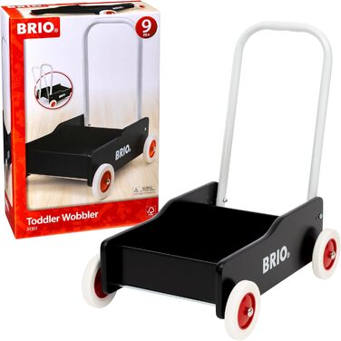 Ходунки Baby Walker Black - Класичні для дітей від 9 місяців - Регульована ручка для адаптації до розміру дитини та регульоване гальмо для регулювання швидкості кочення, 31351 -