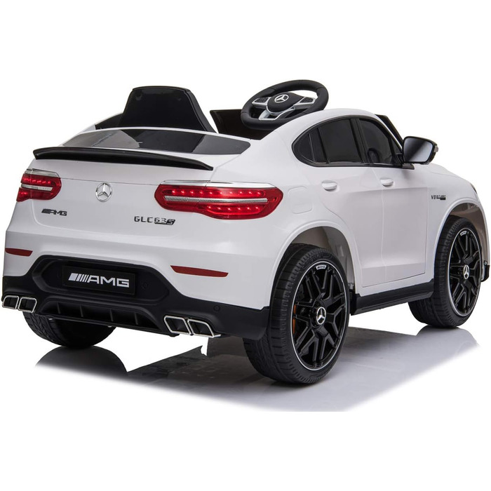 Дитячий автомобіль - Електромобіль Mercedes GLC63S - M - ліцензійний - акумулятор 12V7AH, 4 мотора 2,4Ghz шкіряне сидіння Єва (Біл