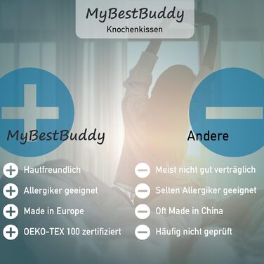 Вельветова золотиста подушка для читання, подушка для шиї, кістяна подушка, валик для шиї, подушка для читання, сертифікована ko-Tex 100 та придатна для прання при 60C - Подушка для шиї, колін або живота для читання або відпочинку - 38x19x19 см