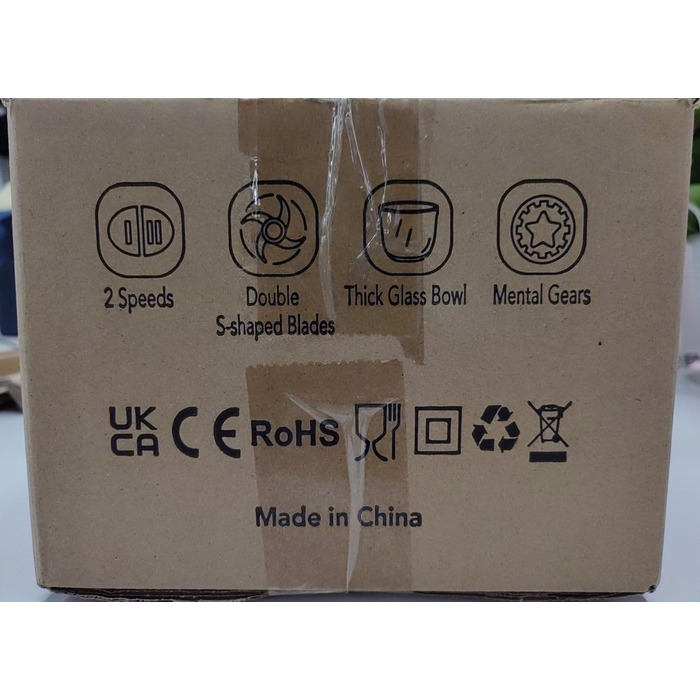 Кухонний електричний подрібнювач Acekool, мультиподрібнювач цибулі потужністю 300 Вт зі скляним контейнером 600 мл, подрібнювач овочів, електричний блендер, мультиподрібнювач - 2 рівня швидкості - BC7