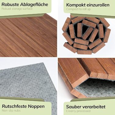 Бамбуковий піднос для дивана - Гнучкий піднос для дивана - Піднос для підлокітників - Дерев&39яний піднос для дивана - Коричневий/Темно-коричневий