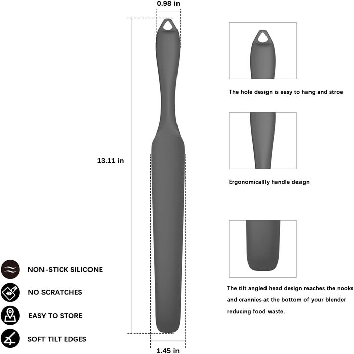 Силіконові шпателі для міксера, вузьке лезо, аксесуари для скребків, призначені для лопатей Vitamix Mix Mix1