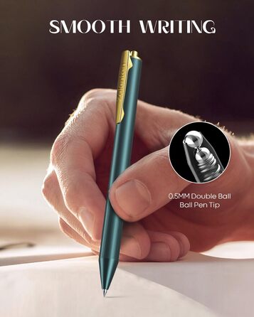 Металеві кулькові ручки, 0,5 мм - Плавне письмо, архівне чорнило, водонепроникні, розкішний латунний корпус, ідеальний подарунковий набір для школи, іспитів та офісного приладдя - 2 ручки/коробка