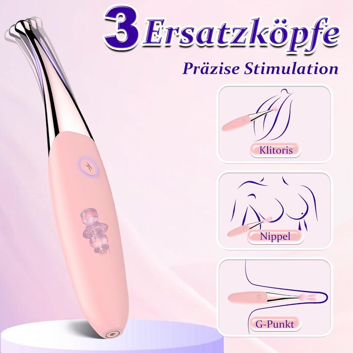 Високочастотний вібратор для точки G, вібратор для клітора, 10 режимів вібрації, 3 змінні вібраційні головки, високочастотний силіконовий вібратор, вібрація для жінок, стимулятор клітора, анальний вібратор