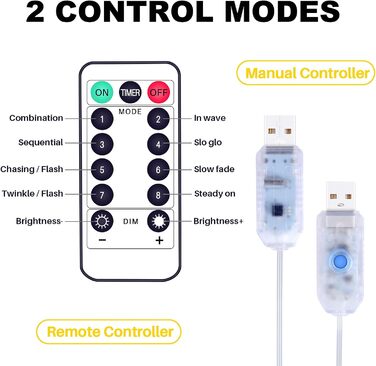 Завіса казкових вогнів Yizhet 3x3m Світлодіодна завіса казкових вогнів Світлодіодна завіса казкових вогнів з 8 режимами, водонепро