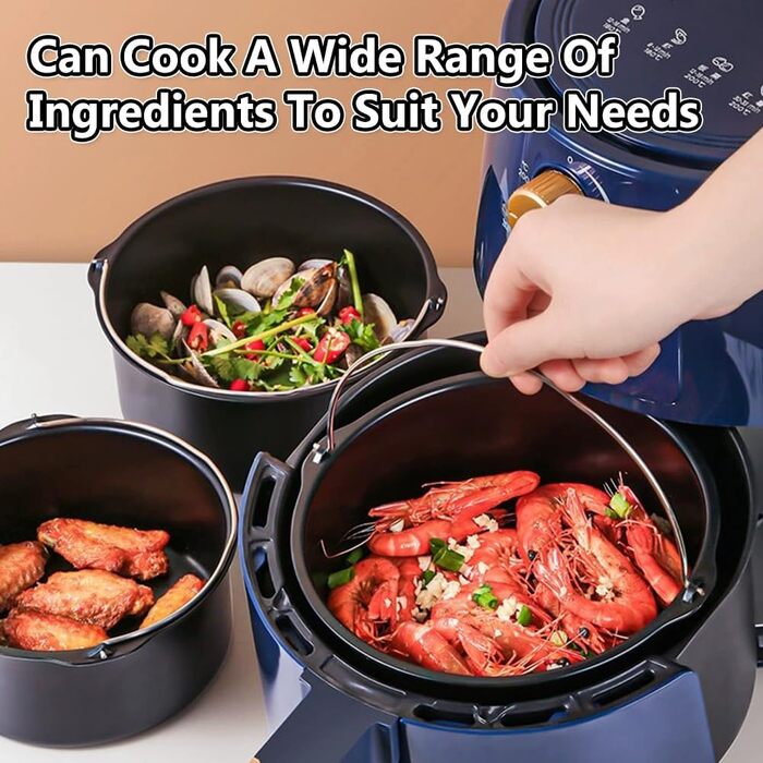 Аксесуари для фритюрниці Cake Barrel Деко для випікання тортів з вуглецевої сталі з антипригарним покриттям для фритюрниць, універсальне, чорне (8 дюймів)