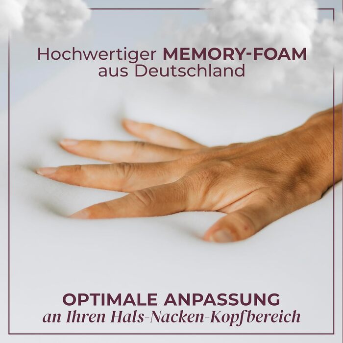 Подушка для шиї з піни з ефектом пам&39яті - Підтримуюча подушка для шиї 67x35x6,5 см - Зручна та ергономічна подушка для тих, хто спить на животі - Ортопедична подушка - Ідеально підходить для підковдр 40x80 см, висотою 6,5 см