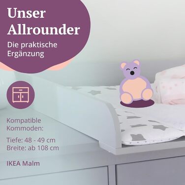Пеленальний матрацик сумісний з комодами IKEA Malm тощо. 80x78x10 см Пеленальний матрацик з перегородкою з білого дерева МДФ Пелен