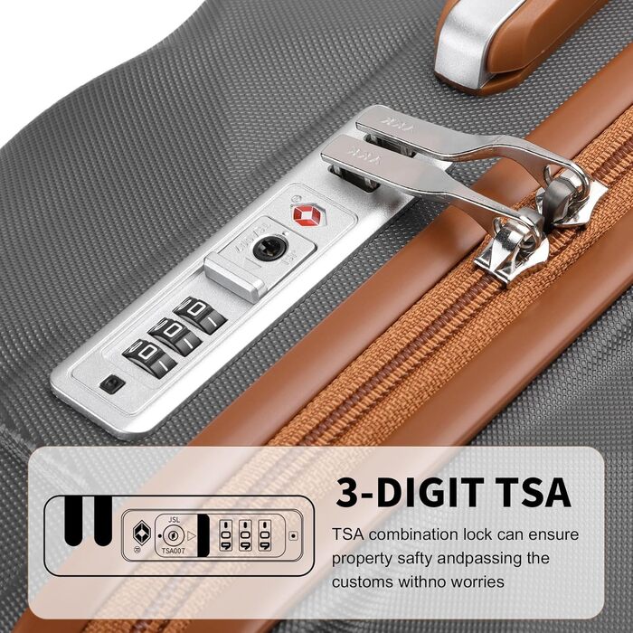 Валіза British Traveller з жорсткою оболонкою середнього розміру 64 x 43 x 26,5 см, дорожня валіза з ABS PC із замком TSA, 4-колісна валіза на візках для подорожей та бізнесу, сіро-сіра M (64 см 57 л)