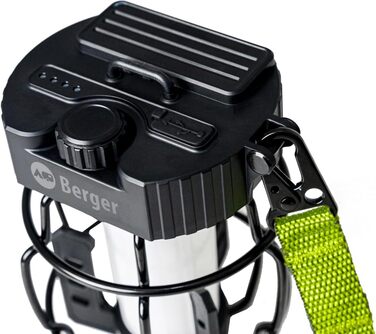 Ліхтар для кемпінгу BERGER Trueno Акумуляторний світлодіодний кемпінговий ліхтар із зарядкою через USB Вуличний ліхтар із регульованою яскравістю Бездротовий аварійний ліхтар, ідеально підходить для відключень електроенергії, наметів, походів та майстерен