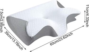 Подушка Curosleep, ергономічна ортопедична подушка, ортопедична подушка для шиї з піни з ефектом пам&39яті, подушка для підтримки шиї для сну на боці, спині та животі (чорна)