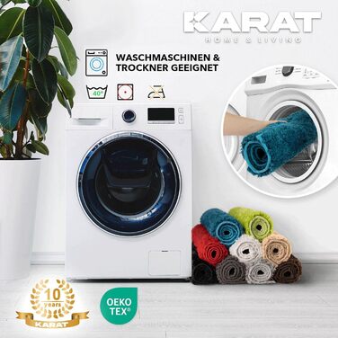 Килимок для ванної KARAT Atlantis - Надзвичайно пухнастий та швидковисихаючий - Килимок для ванної кімнати з нековзною підкладкою - Килимок для ванної Килимок для душу (Бірюзовий, 70 x 120 см) 70 x 120 см (Прямокутний) Бірюзовий