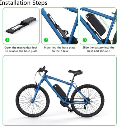 Акумулятор для електровелосипеда 48 В 17,5 Аг, сумісний з електровелосипедами потужністю 1000 Вт / 750 Вт / 500 Вт, літій-іонний акумулятор із зарядним пристроєм та USB-портом, 5 ядер