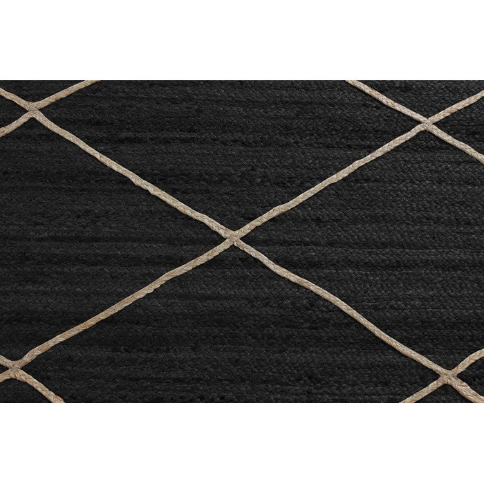 Килимок CASAVANI Kilim, 22,9 x 30,5 см, чорно-бежевий, тканий джутовий килим, для приміщень і вулиць, плоске плетіння, зони з висо
