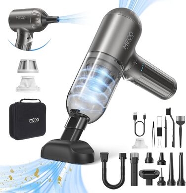 Автомобільний пилосос MECO ELEVERDE 4-в-1 Потужний, 18Kpa міні-ручний пилосос акумуляторний, 3-швидкісний портативний пилосос стис