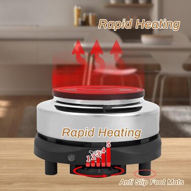 Електрична чайна плита GAESHOW, електрична міні-плита, портативна електрична настільна плита, одинарна нагрівальна пластина 500 Вт нагрівач для кухні чаю та кави