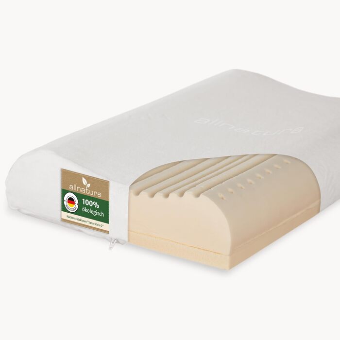 Ортопедична подушка для шиї allnatura 40x60 Sana-Vario 2 - М&39яка, регульована подушка (100 натуральний каучук) - для сну на боці та спині - Висота 11,5 см - Зроблено в Німеччині