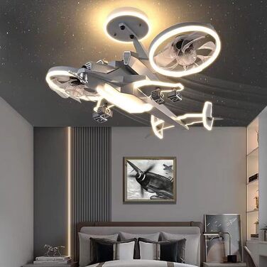 Вт світлодіодний стельовий світильник з регулюванням яскравості, стельовий вентилятор зі світлодіодним підсвічуванням, регульовано