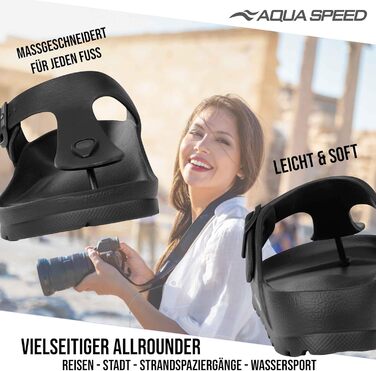 Шльопанці Aqua Speed Monaco Сандалі для купання з EVA для жінок та чоловіків Двостороння щільність, комфорт та стиль, 36 EU, чорний