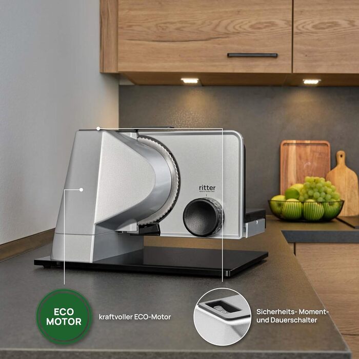 Слайсер для нарізки їжі, суцільнометалевий, сріблястий металік, 557.000 sono 5