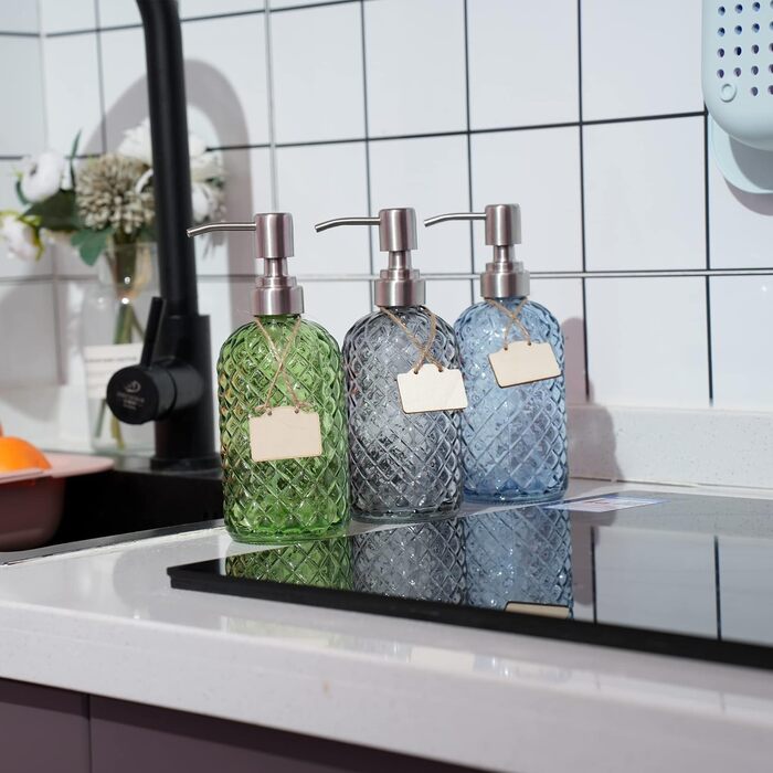 Г Багаторазовий дозатор мила з насосом з нержавіючої сталі для кухні та ванної кімнати - рідкий скляний дозатор для мила для рук,