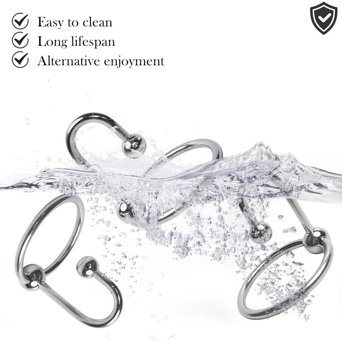 Набір уретральних дилататорів BDSMJOY, нержавіюча сталь, з ерекційними кільцями (25-28-30 мм), 3 шт.