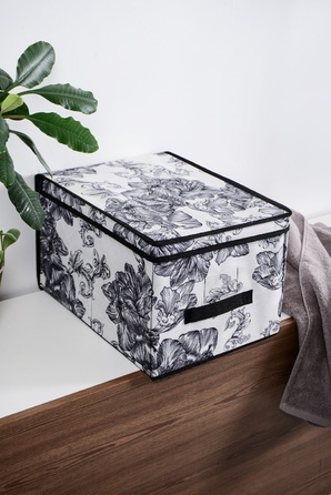 Кошик Idea Home NP-101L Anthracite Flowers 40x30x25 см  (7058548)