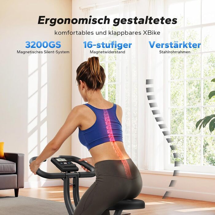 Велотренажер складаний MERACH Heimtrainer (жовтий)