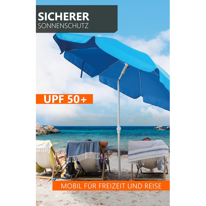 Пляжна парасолька 4smile із захистом від ультрафіолету - UV50 захисний чохол в комплекті 180 см