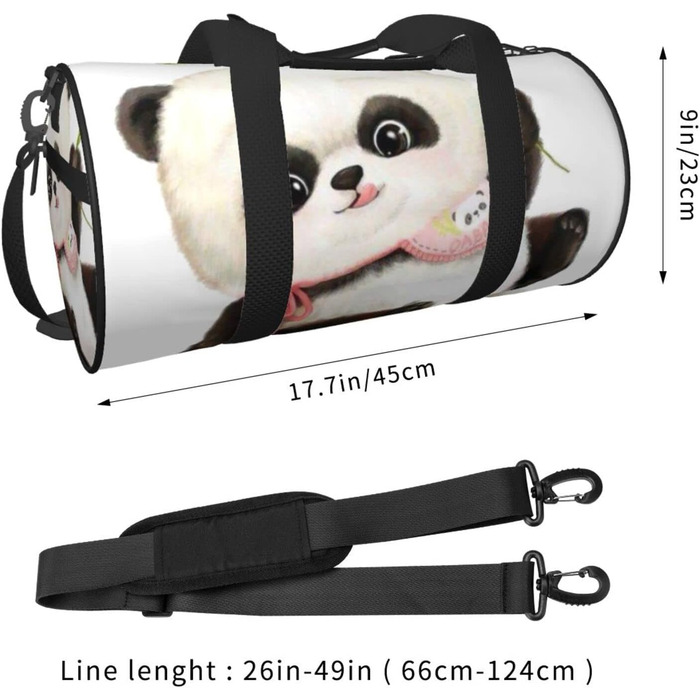 Дорожня сумка-циліндр з милим панда-малюнком, спортивна сумка для чоловіків та жінок, сумка для подорожей, спортивна сумка