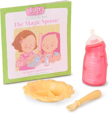З одягом, пляшечкою та аксесуарами для годування - м&39яка лялька та книжка з малюнками англійською мовою - іграшка для віком від