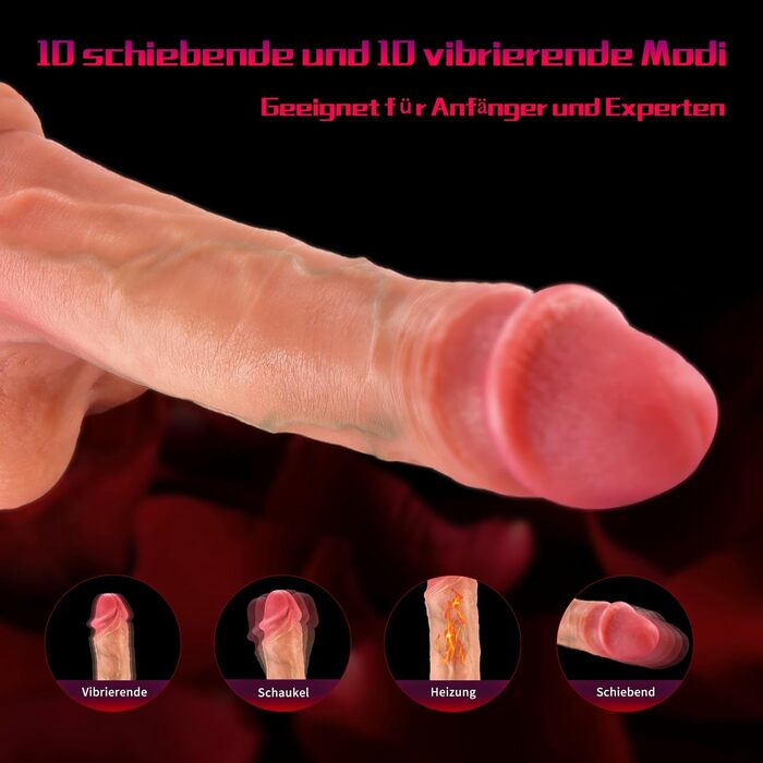 Реалістичний вібратор Cosyfun, 20 см, з присоском та дистанційним керуванням, 10 режимів вібрації та імпульсів, з підігрівом