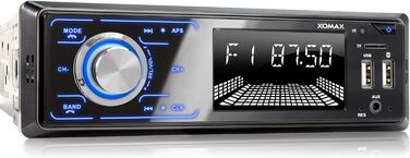 Автомагнітола XOMAX XM-R274 з системою гучного зв'язку Bluetooth, FM, 7 кольорів освітлення, зарядна станція для смартфона через 2-й порт USB, USB, SD, MP3, AUX-IN, 1 DIN