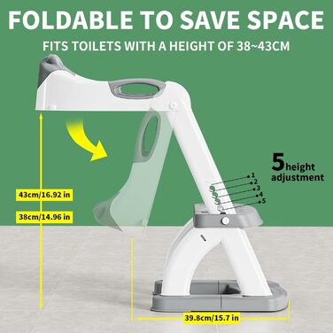 Дитяче сидіння для унітазу зі сходинками, регульоване по висоті, складне дитяче сидіння для унітазу 2 в 1 з м&39яким сидінням, сті