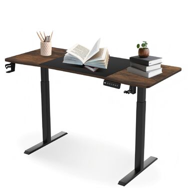 Електричний стіл з регулюванням висоти 16060 см, комп&39ютерний стіл, 3 функції пам&39яті, гладка поверхня, порт Type-C, органайзер для кабелів, гачок для навушників та підсклянник, вінтажний коричневий 160 x 60 см вінтажний коричневий