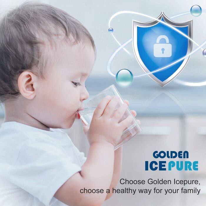 Фільтр для води холодильника GOLDEN ICEPURE, сумісний з Samsung DA29-00003F, DA29-00003G, Aqua Pure Plus Hafin, DA29-00003B, DA29-00003A, DA97-06317A, RFC1100A (2 шт., з наявним чеком) - RWF1100A (набір 2х1)
