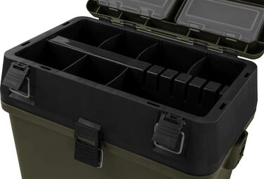 Кошик для сидіння Angelobox Fishing seat box Рибальський рюкзак Рибальська сумка Fishing case Ящик для рибальських снастей з 4 ящиками для снастей Колір Олива