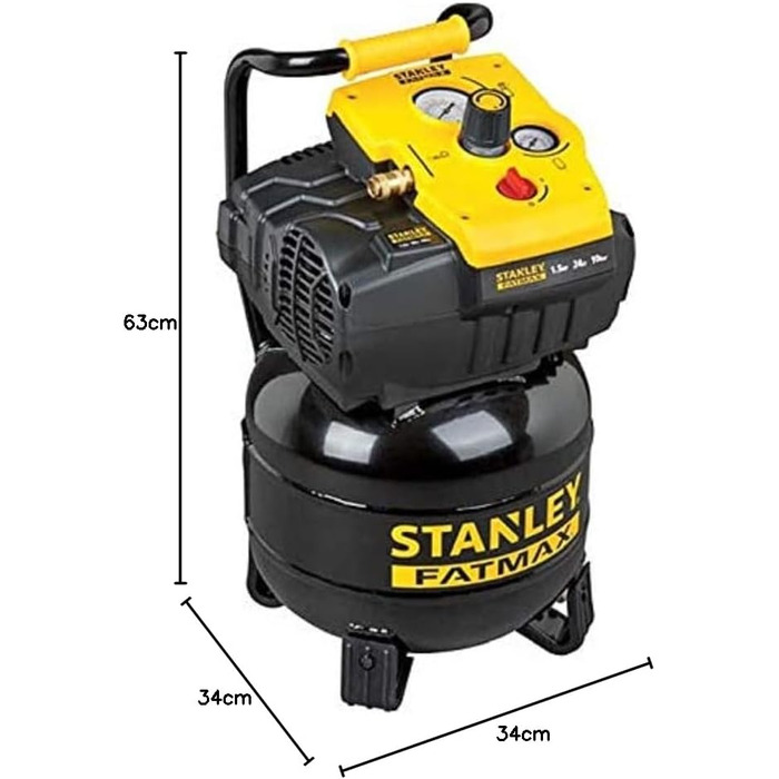 Повітряний компресор Stanley Fatmax FMXCM0021E - TAB 200/10/24V - 24L/10Bar - Європейський швидкознімний - Безмасляний компресор -