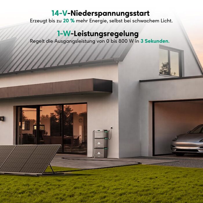 Універсальна балконна електростанція з накопичувачем, фотоелектрична система ZENDURE SolarFlow 800 Plus з накопичувачем та акумуляторами (1920 Втгод), модульне розширення до 5 додаткових акумуляторів, Wi-Fi BT, plug & play SF800 Plus