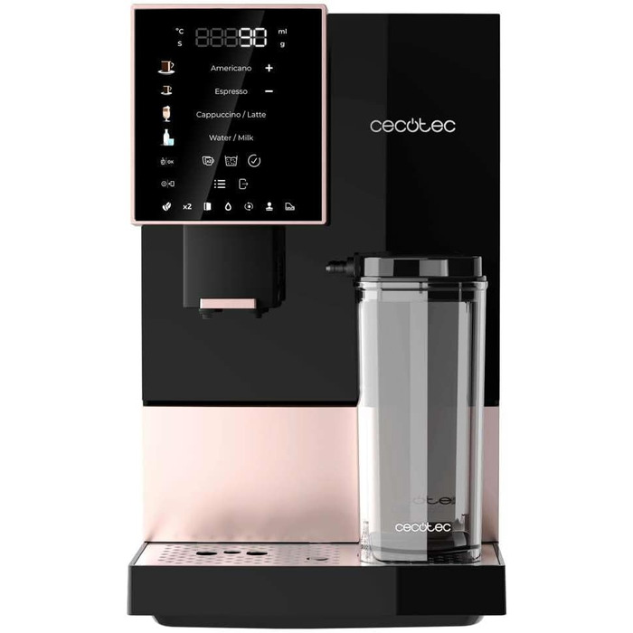 Повністю автоматична кавоварка Cremmaet Compactccino Black Rose, 19 бар, контейнер для молока, система термоблоків, 5 рівнів помелу, зберігання 150 г кави Black Rose Compactccino
