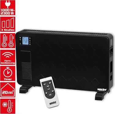 Електричний обігрівач HECHT (нова версія) - Обігрівач для швидкого та затишного тепла - Енергозберігаючий - З 3 рівнями потужності