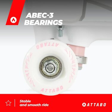 Жіночі роликові ковзани ATTABO Serena, розмір 36-41 EU, регульований розмір, алюмінієві ковзани ABEC-3, шкіряний верх, захист пальців, безпечне гальмування, точна посадка, колеса 82A, 39