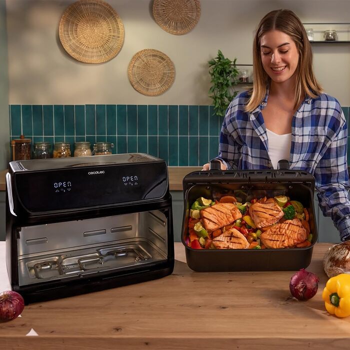 Аерофритюрниця Cecotec Cecofry&Grill Duoheat 10000, 2800 Вт, 10 л, з вікном перегляду, Inox
