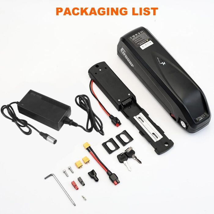 Акумулятор для електровелосипеда 36V / 48V (10Ah – 22.5Ah) із зарядним пристроєм, замком та індикатором заряду