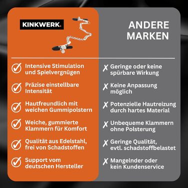 Затискачі для сосків KINKWERK, регульовані, металеві, з м’якими накладками