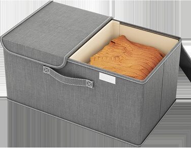 Органайзер для спідньої білизни та шкарпеток, складаний футляр для зберігання товстих шкарпеток та спідньої білизни з подвійною кришкою, роздільники для шкарпеток, бюстгальтерів, краваток, рушників, хакі (темно-сірий)